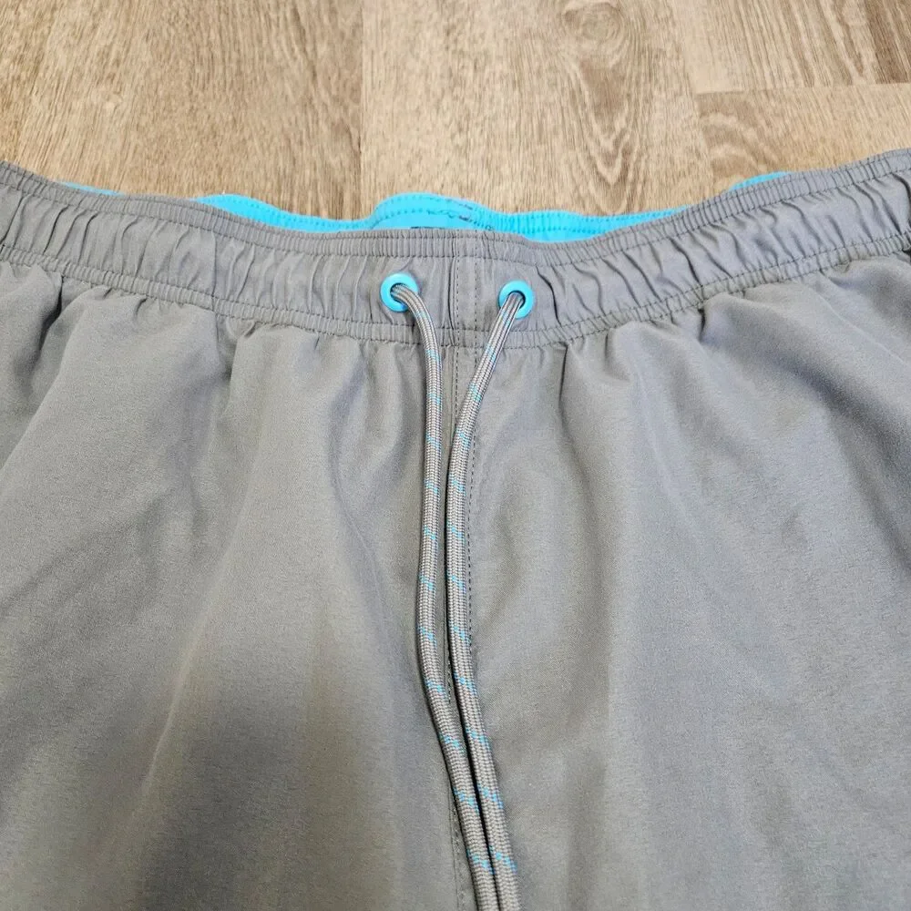 George Basic Swim Short Trunks Above The Knee Drawstring Pockets Grey Men Large